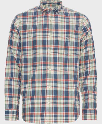 Gant Skjorter REG COTTON LINEN CHECK SHIRT 3240062 Blå